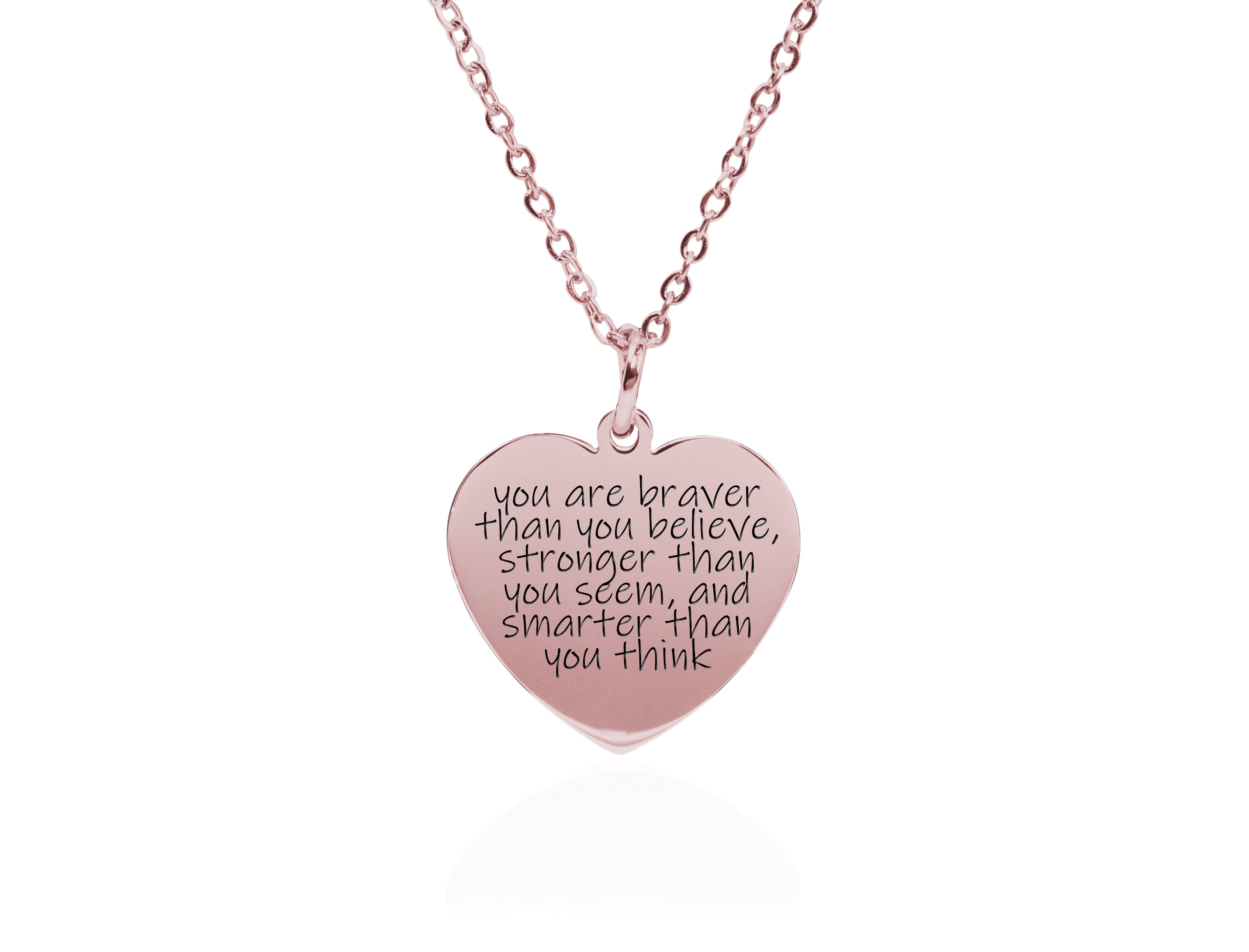 Dainty Inspirational Heart Necklace By Pink Box