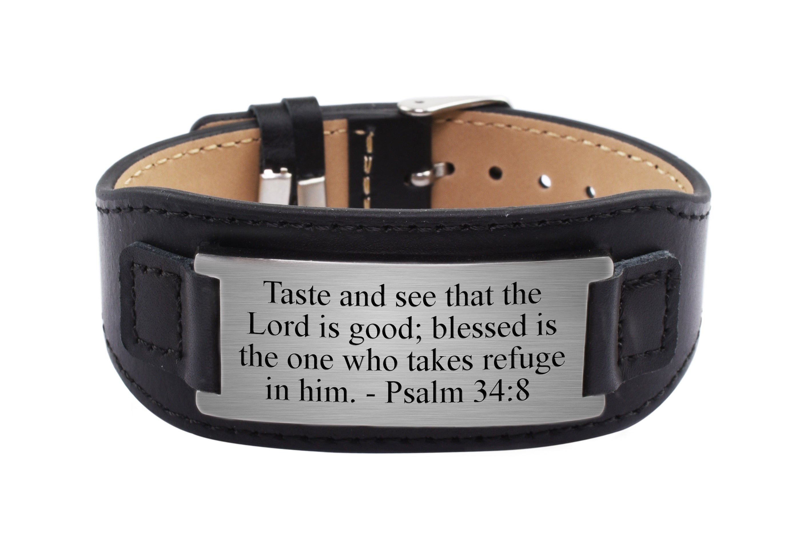 Genuine Leather Scripture Bracelet