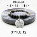 Natural Tiger-eye Obsidian Mix Blessed Morse Code Inspirational Bracelets
