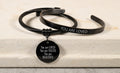Inspirational Cable and Cuff Bracelet Set - Black
