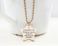 Solid Stainless Steel Star Scripture Necklace