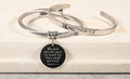 Holy Scripture Cable and Cuff Bracelet Set - Silver