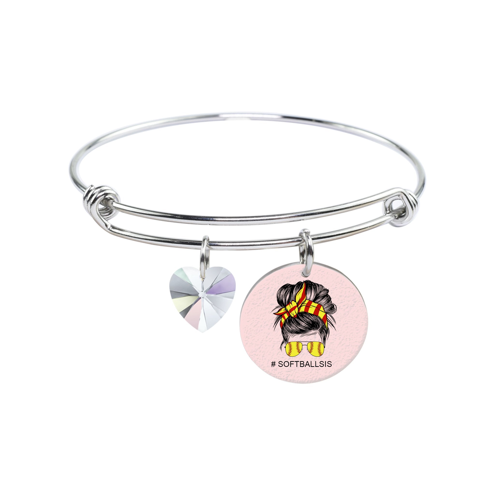 Reversible Sports Bun Family Bracelet With Austrian Crystals By Pink Box