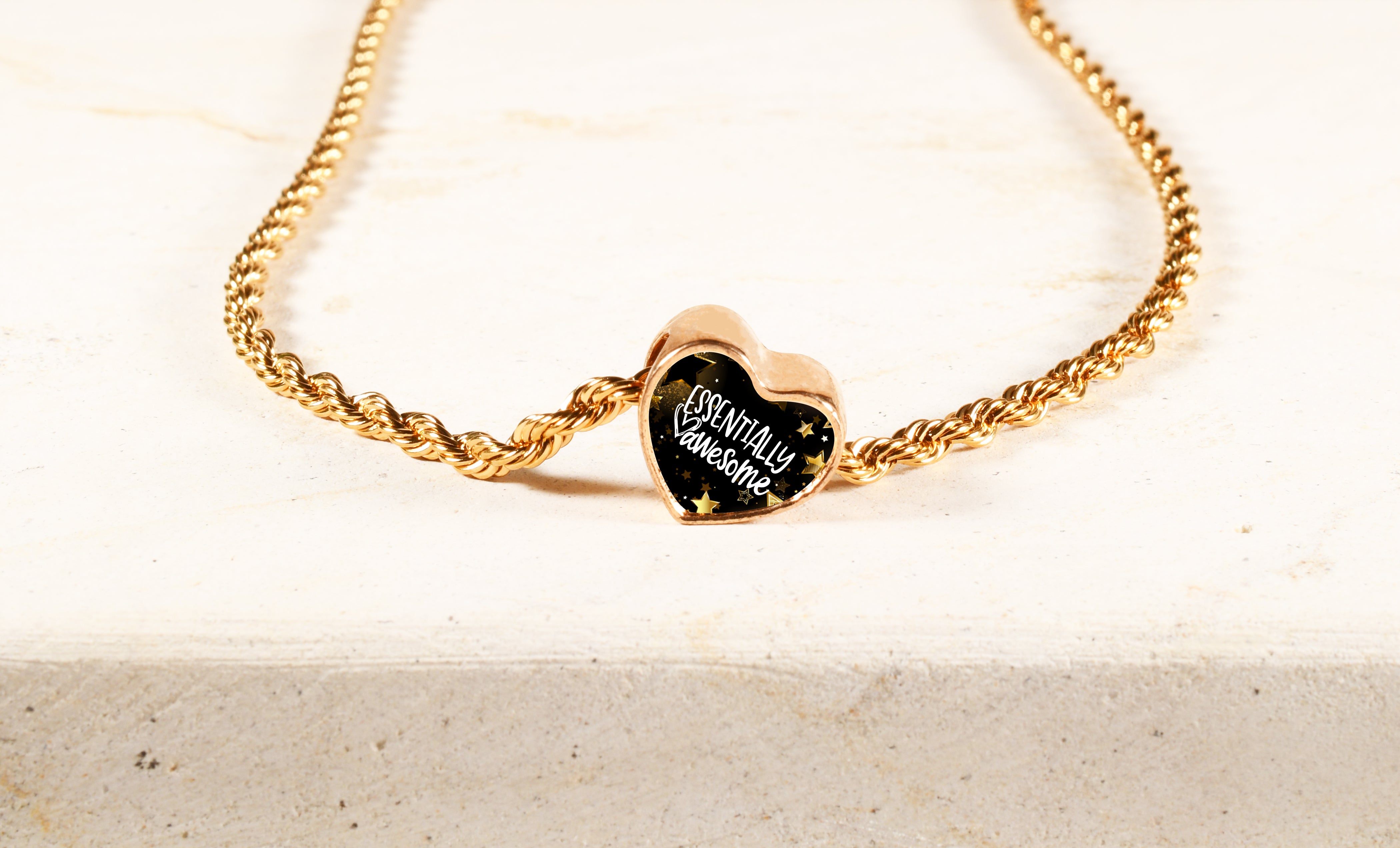 Reversible Frontline Appreciation Heart Necklace By Pink Box - Gold Plating