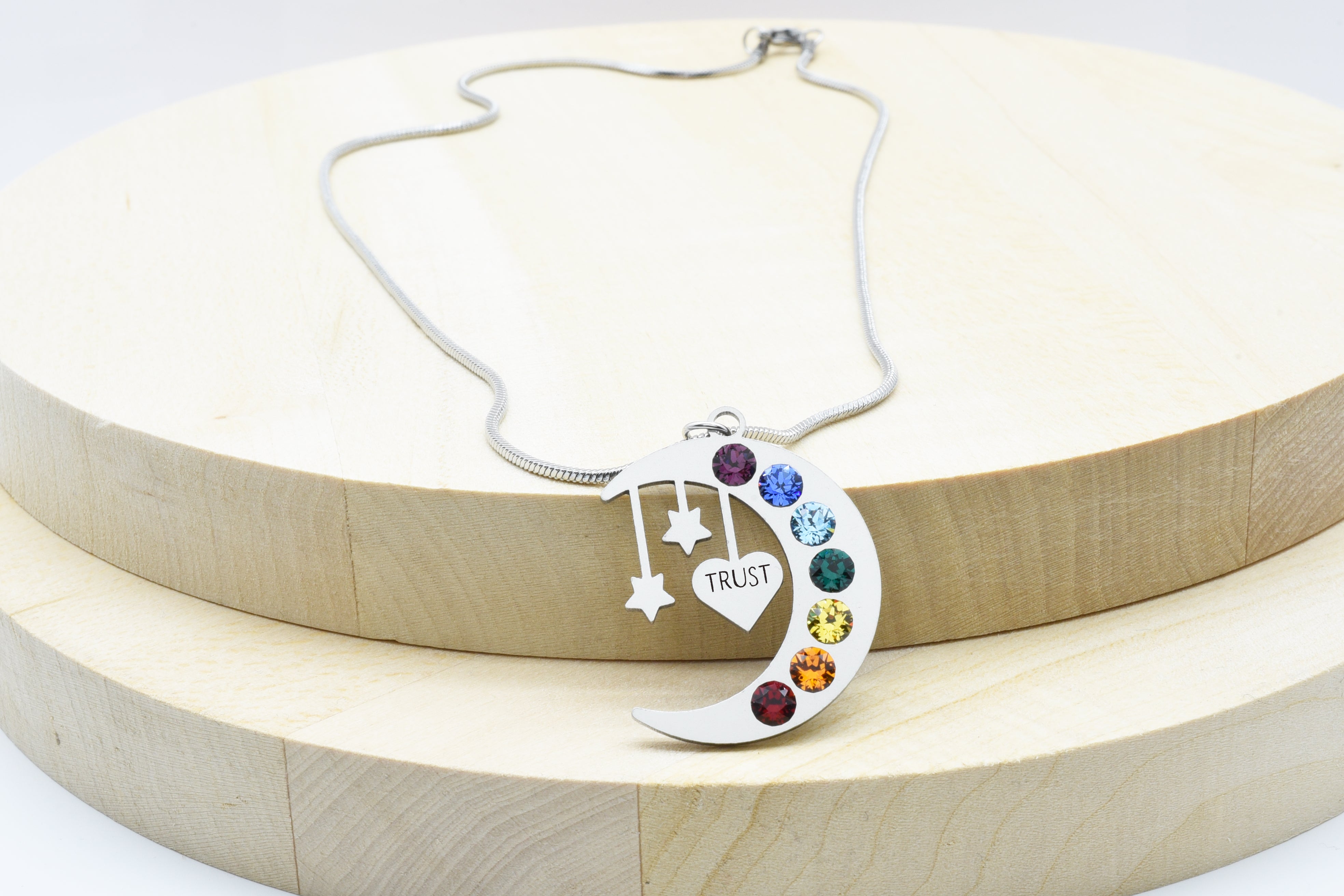 Inspirational Moon Chakra Necklace Made With Austrian Crystals