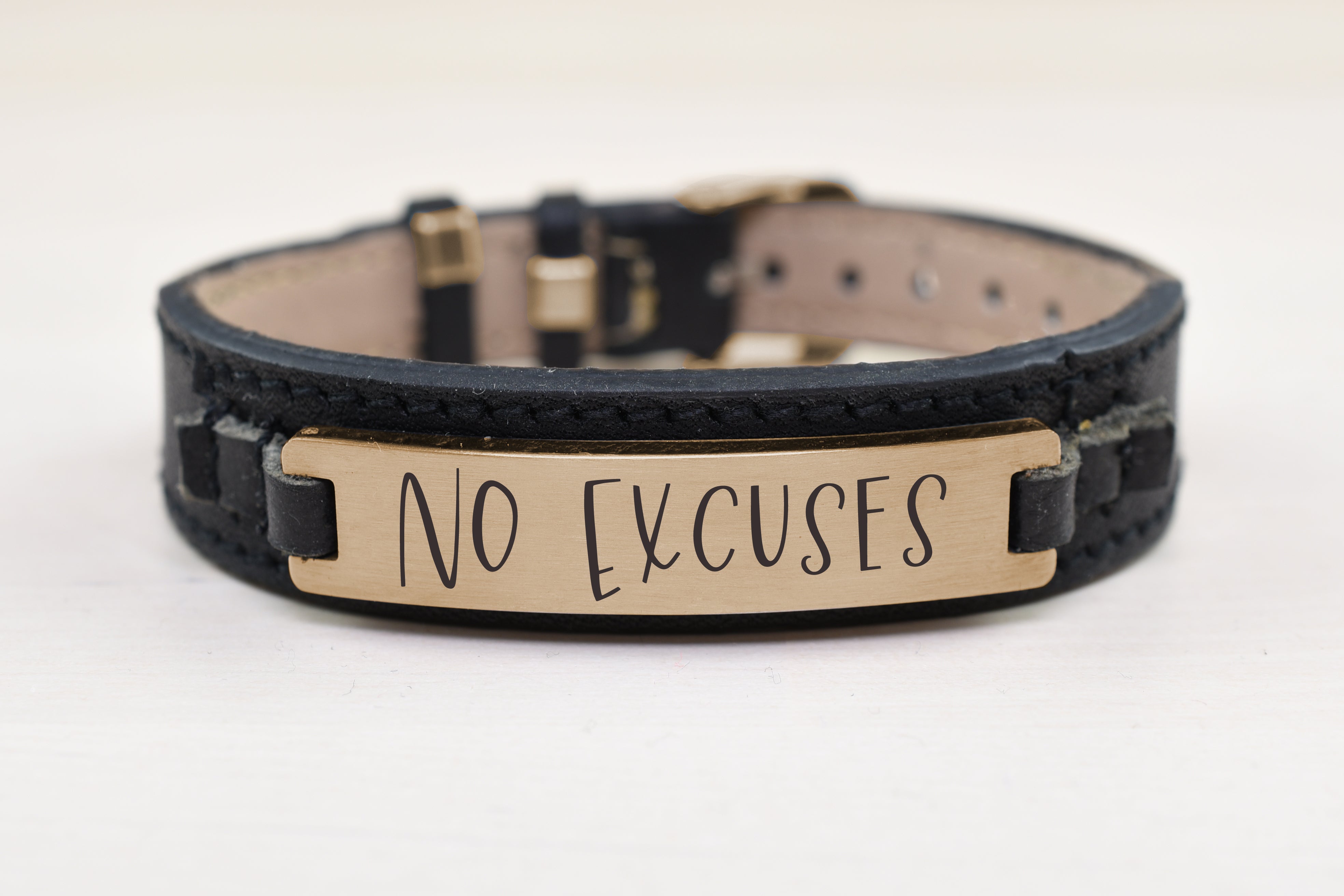 Genuine Workout Motivational Watch Leather Bracelet By Pink Box