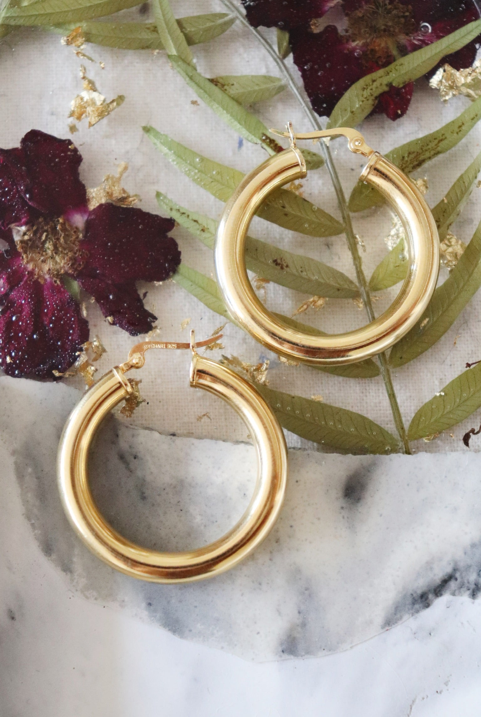 14k Gold Small Thick Hoop Earrings - Zoe Lev Jewelry