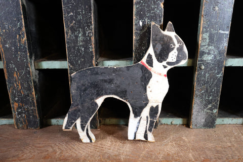 boston terrier folk art wood cut dog cut out