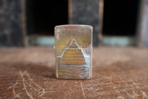 zippo lighter with pyramid and all seeing eye