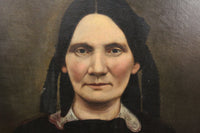 19th Century Oil on Canvas Portrait Painting of A Woman, 34" x 39"