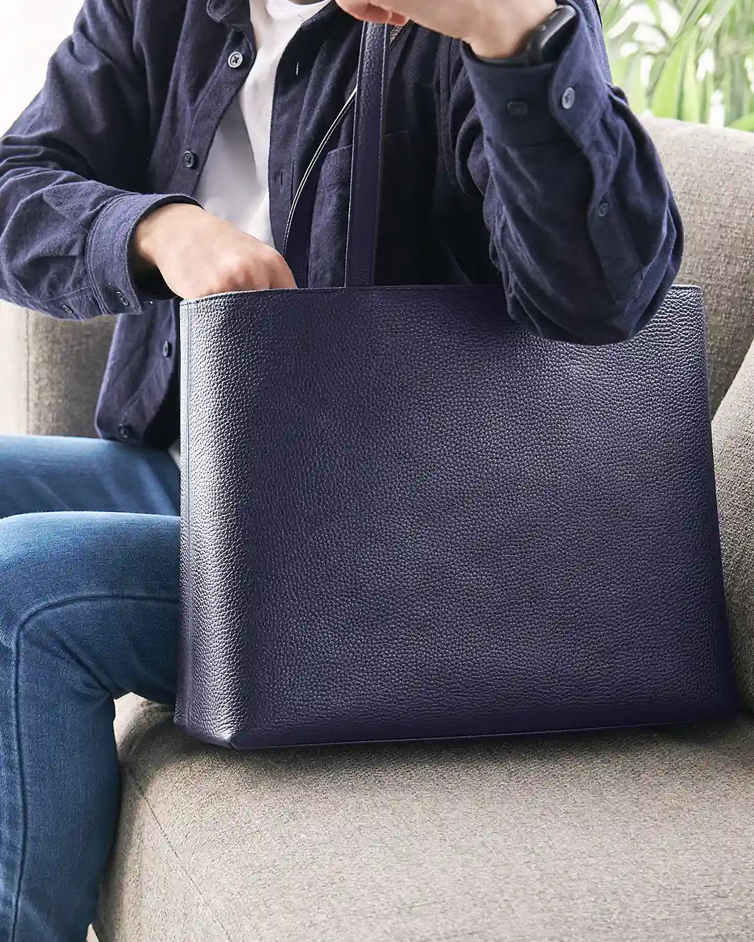 イネス ギャザートートバッグ ネイビー | トートバッグ | Proche