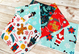 Christmas Fabric, Fat Quarter Bundle 100% Cotton Winter Gnome Gonk Snowman