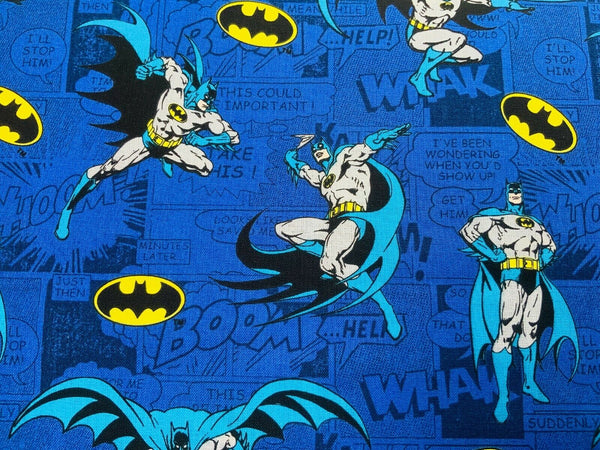 Batman Fabric Blue Comic Cotton Fabric Craft Cotton Marvel Fabric Supe –  Kims Crafty Corner