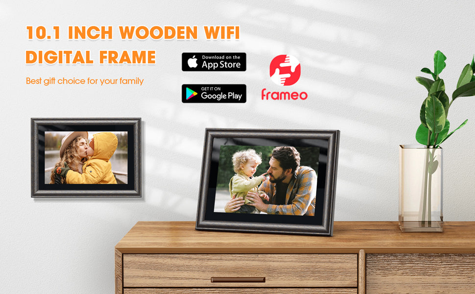 PF02 wood digital picture frame