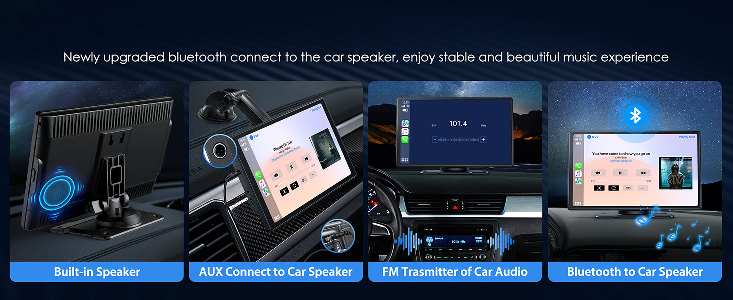 Newly upgraded bluetooth connect to the car speaker, enjoy stable and beautiful music experience