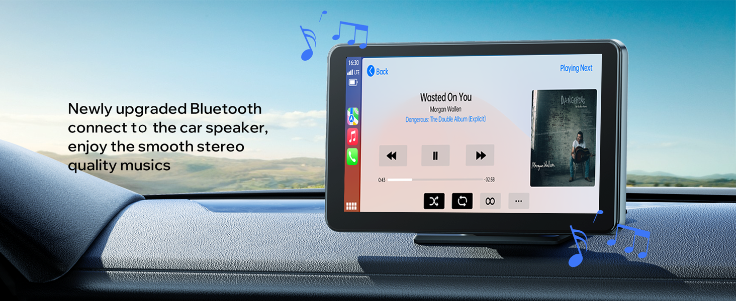 7" HD Wireless Car Stereo with Apple Carplay and 1080P Backup Camera, Android Auto Adapter with GPS Navigation, Bluetooth,Airplay