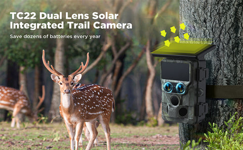 solar-integrated dual-lens hunting camera with starlight night vision