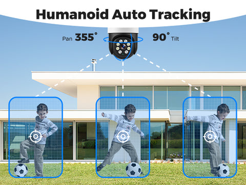 Toguard SC45 4K PoE Security Camera System 8MP Wired Outdoor PoE IP Cam with Color Night Vision, Spotlight& Siren and Motion Tracking