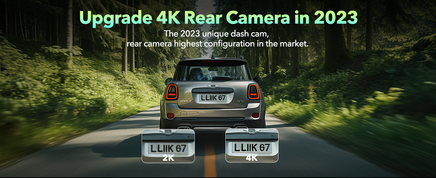 4K Dual Dash Camera Front and Rear with 3.16'' Touch Screen and 128GB Card