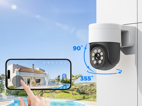 4K PoE Security Camera System 8MP Wired Outdoor PoE IP Cam with Color Night Vision, Spotlight& Siren and Motion Tracking
