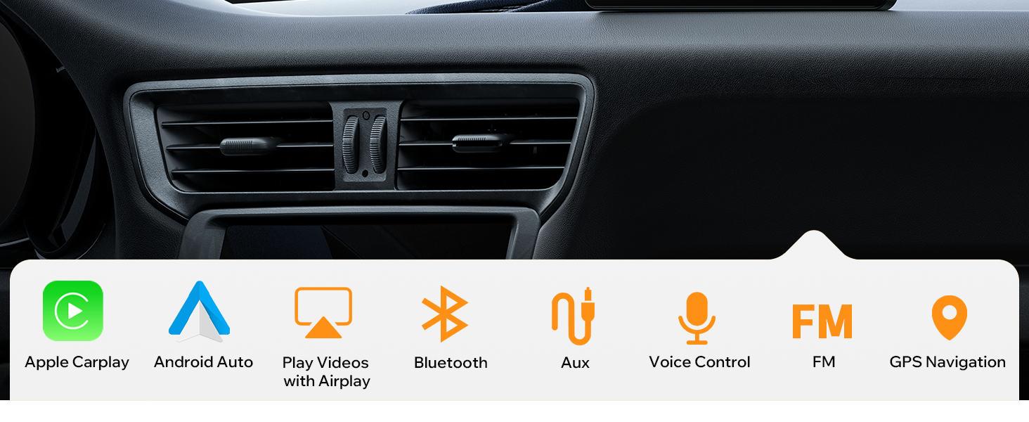 Miroir 5” Apple Carplay & Android Auto Car Stereo with Bluetooth, Voice  Control and Navigation 