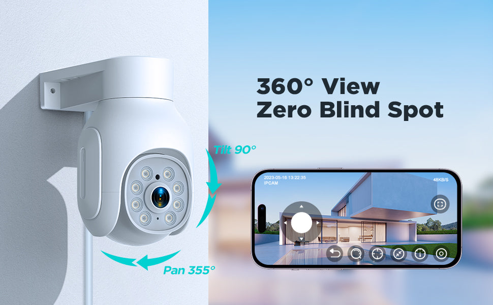 Security Camera 2.4G WiFi Wired Camera