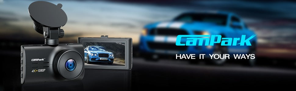 Campark C350 4K+1080P WIFI Front And Rear USB Charging Dash Cam With 3.16  IPS Touchscreen