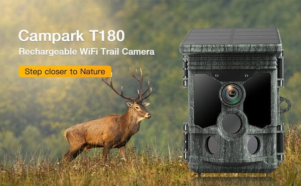 Campark T180 Solar-Powered Trail Camera  36MP 4K Wi-Fi Bluetooth – Campark  - Focus on Cameras