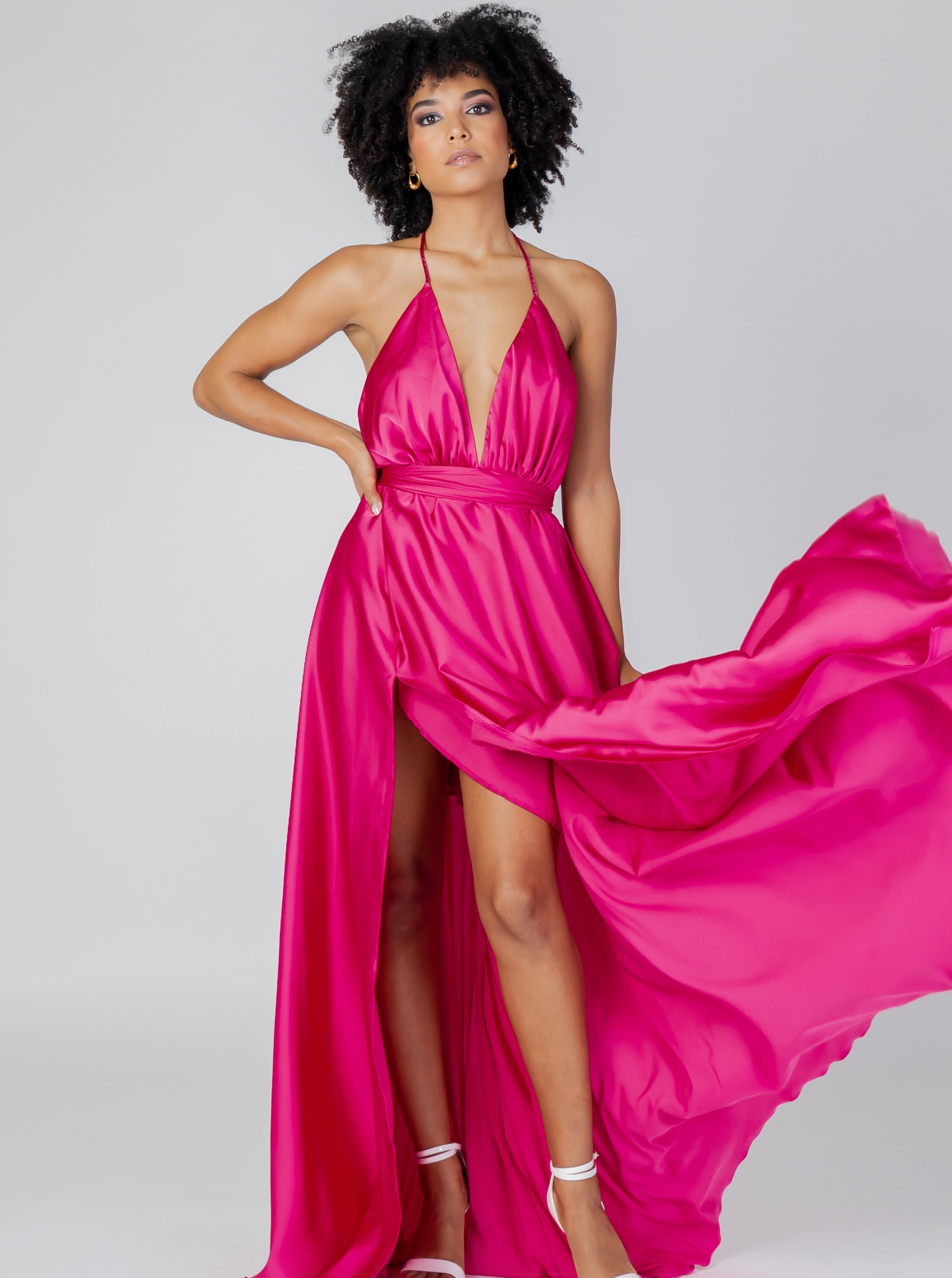 Diana Lungo - Abito lungo - Fucsia – Sol Wears Women