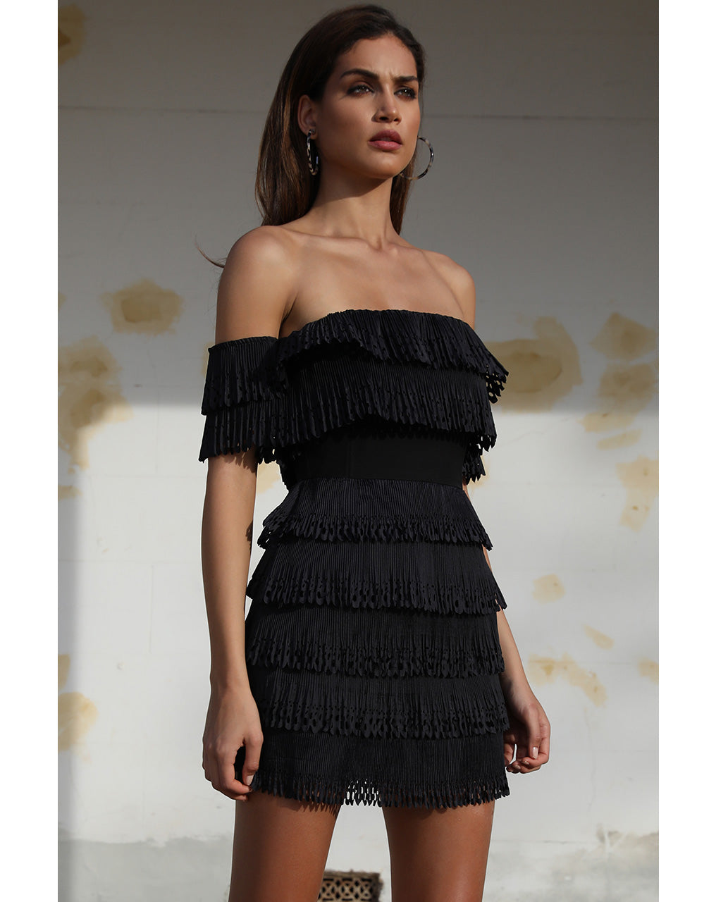 black tassel mini dress