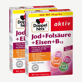 Doppelherz Jod + Folsäure + Eisen + B12