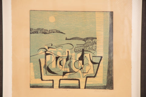 Fishermans Cottages - Drypoint and Woodcut by artist Trevor Price ...