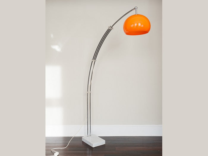 orange arc floor lamp