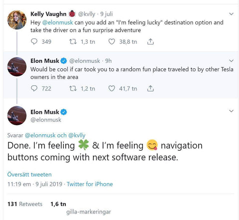 Elon Musk Tesla Fun Lucky I'm Feeling lucky