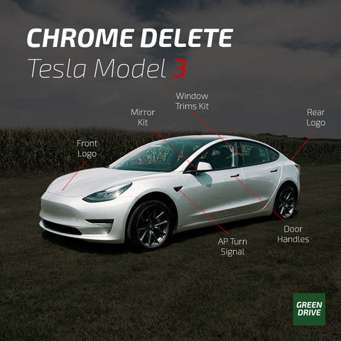 Chrome delete covering - Tesla Model 3