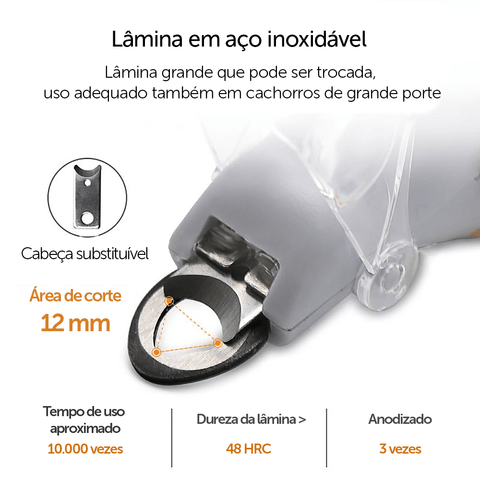 cortador de unhas profissional com luz de led e lupa