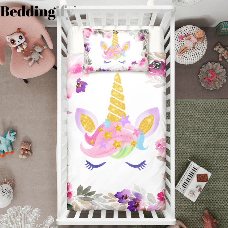 unicorn cot bedding set