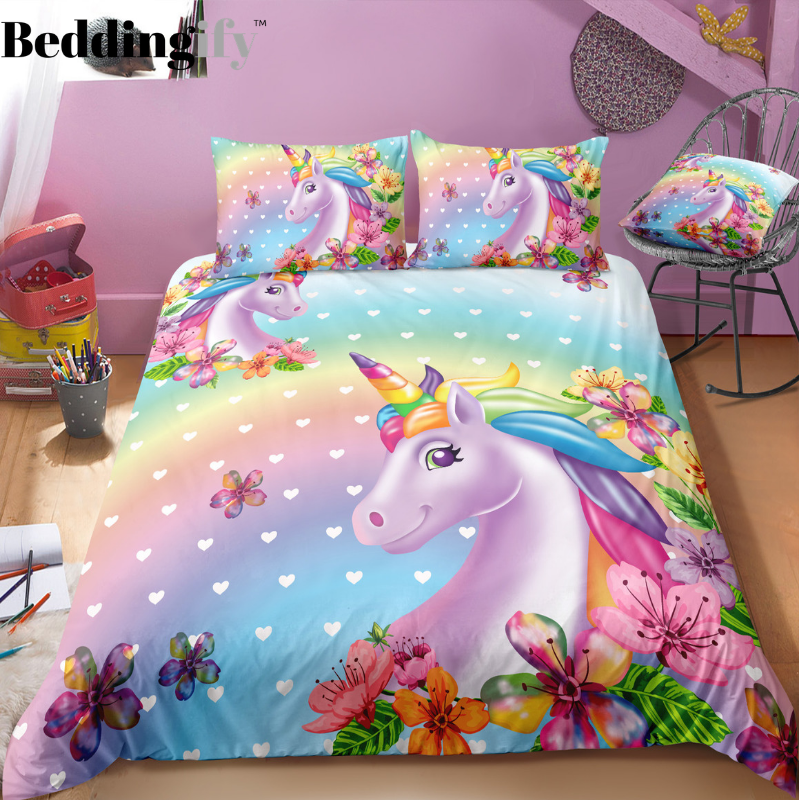 3d Cute Unicorn Bedding Set Beddiny