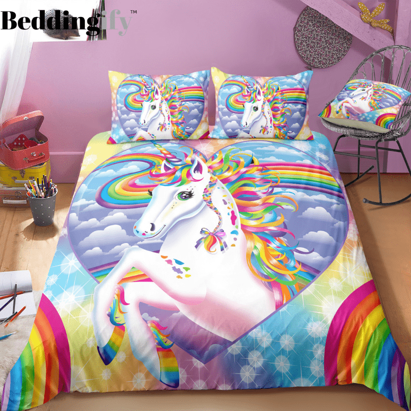 rainbow unicorn bedding