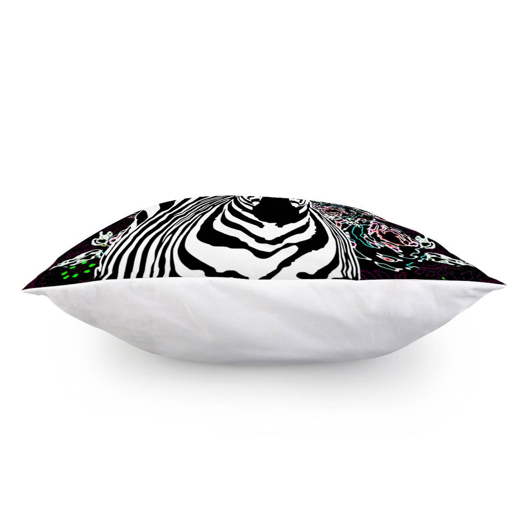 Zebra & Flowers Pillow Cover
