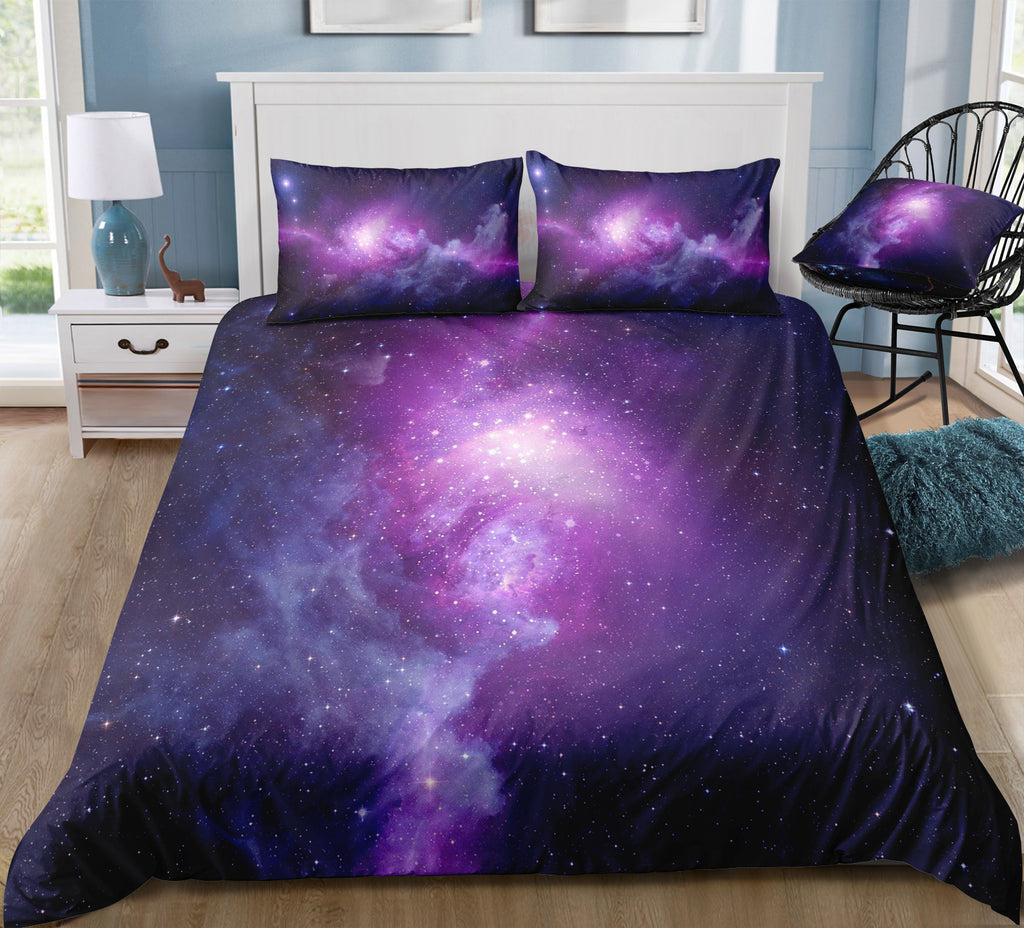 Magical Purple Galaxy Bedding Set Beddiny 9706