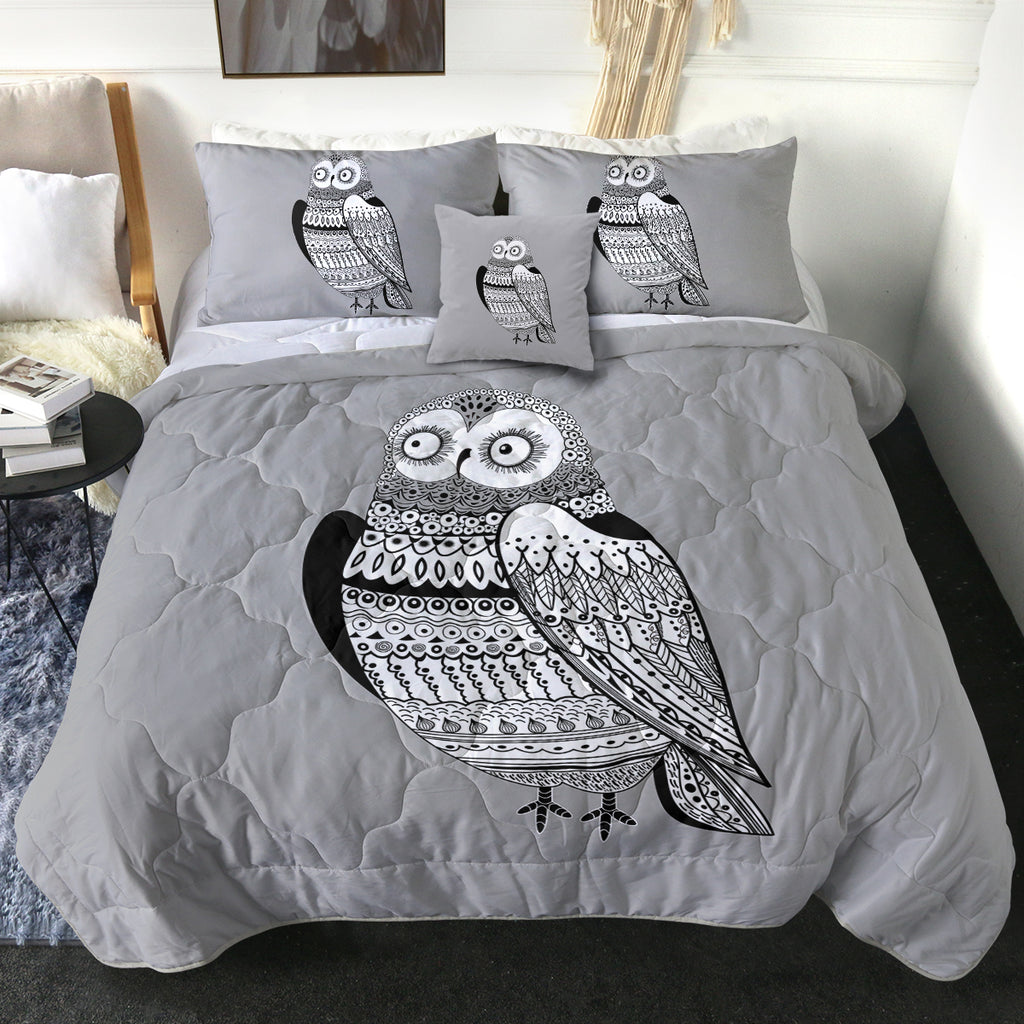 B&W Aztec Owl SWBD3674 Comforter Set