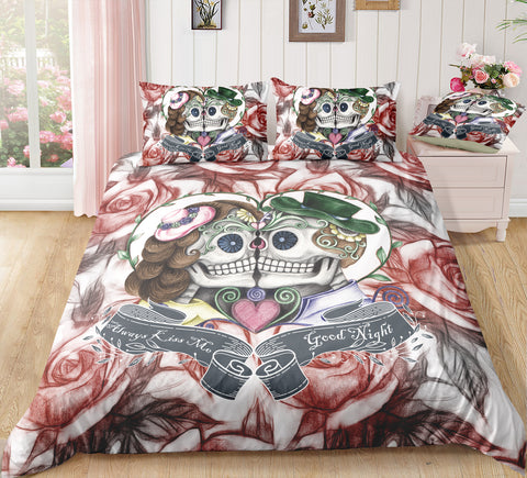 Image of Good Night Skull Love Bedding Set