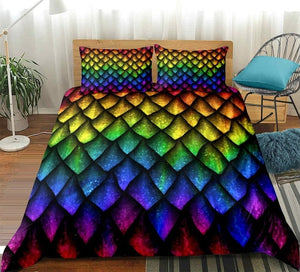 Dragon Scales Luxury Rainbow Bedding Set - Beddingify