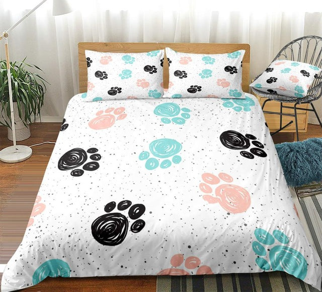 paw print duvet cover