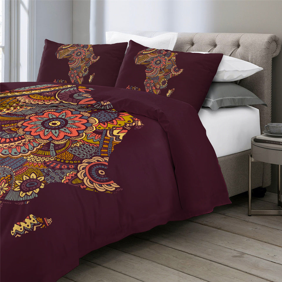 African Culture Map Bedding Set - Beddingify