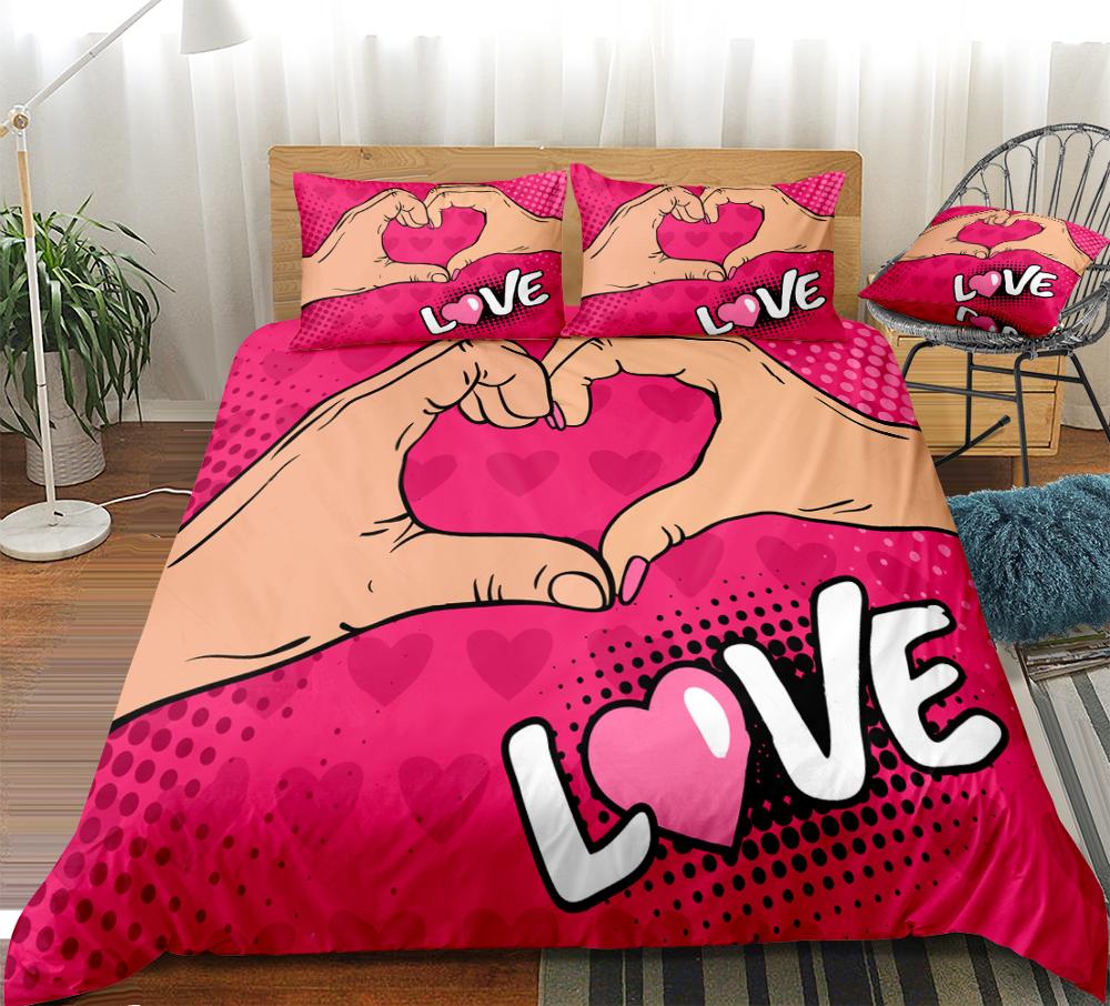 Love Heart Bedding Set Beddiny 6136