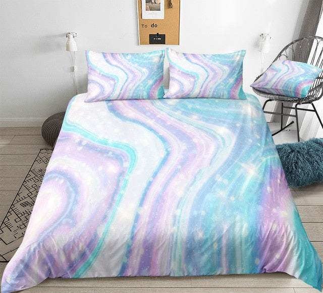 Purple Blue Marble Bedding Set | Beddingify