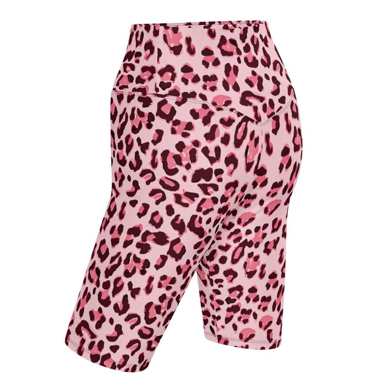 pink leopard biker shorts