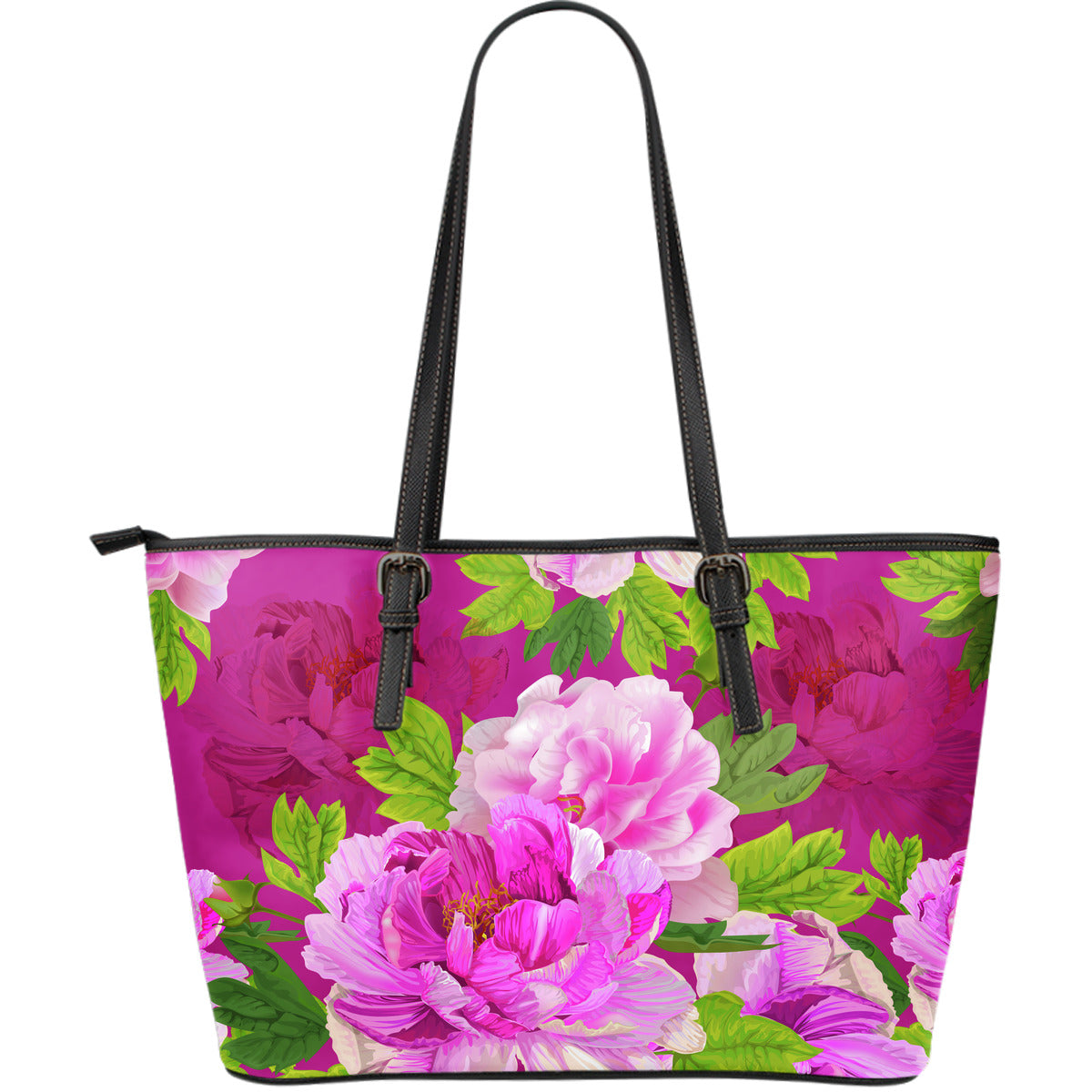 Pink Peony Lovers Large Leather Tote Bag – This is iT Original